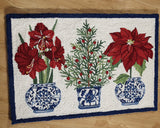 Holiday Chinoiserie Hooked Rug - Annabel Bleu