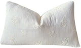 Cream Embroidered Cotton Gauze Pillow Cover - Annabel Bleu