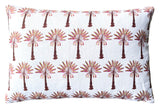Palm Springs Block Printed Linen Pillow Cover - Annabel Bleu