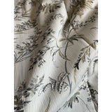 Mid-Century Grey and Gold Floral Drapery Panel - Annabel Bleu