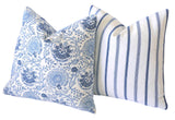 Sale: Blue Lumbar Pillow Covers - Annabel Bleu