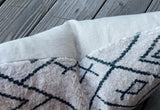 Printed Sherpa Fur Lumbar Pillow Cover - Annabel Bleu