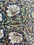 Dark Blue and Green Velvet William Morris Pimpernel Upholstery Fabric by the yard / Blue Velvet Home Fabric / High End Upholstery Velvet - Annabel Bleu