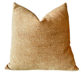Cognac Chenille Leopard Pillow Cover - Annabel Bleu
