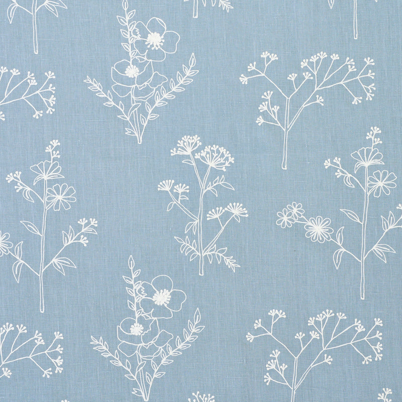Embroidered Floral Schumacher Fabric / 54 wide Fabric / Light