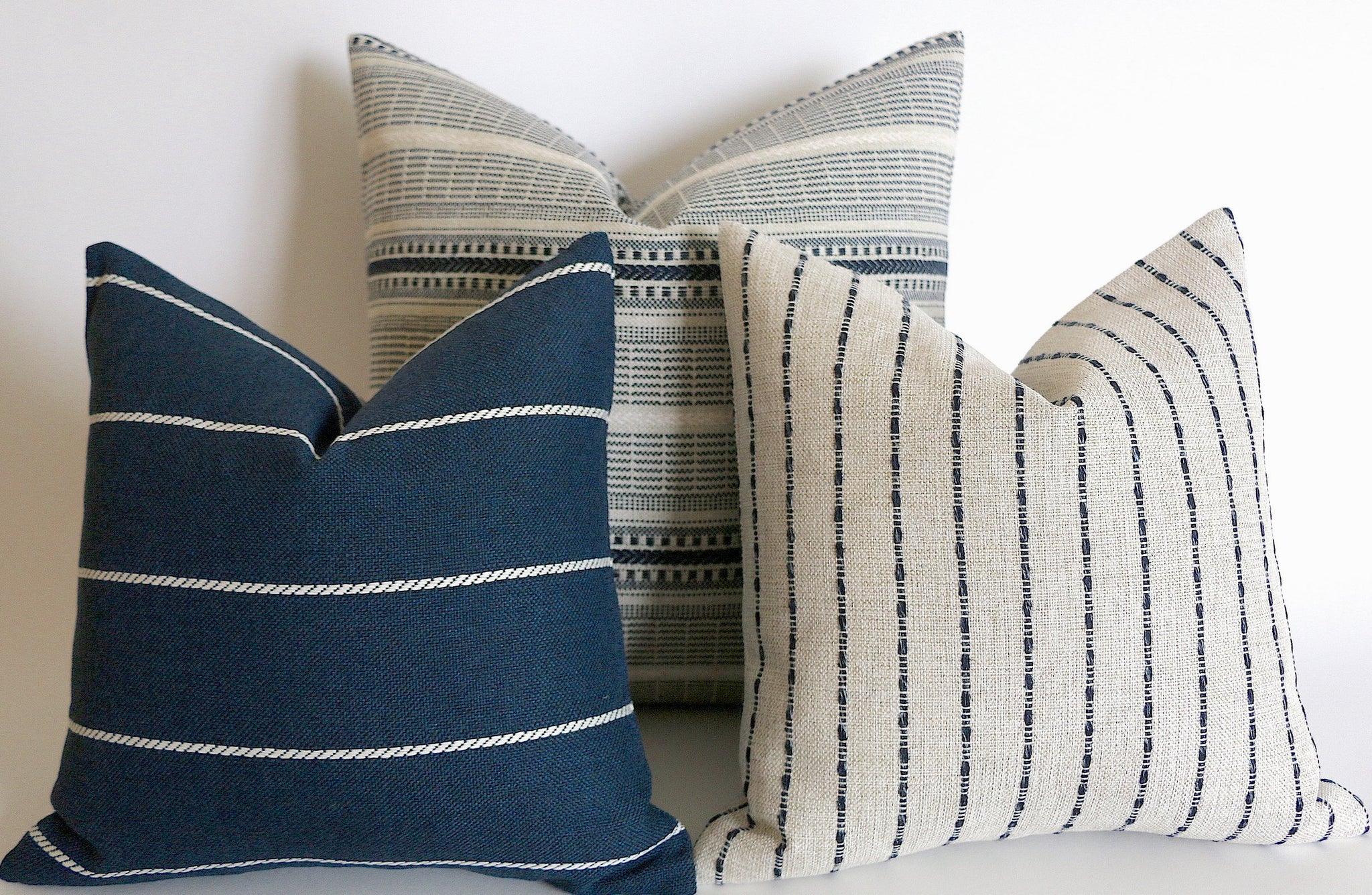 Fashion navy striped cushions