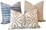 Denim Mudcloth Pillow Cover / Southwestern pillow / 22x22 or 9 other sizes Tribal Pillow / Boho Throw Pillow / Pillow: Performance Fabric - Annabel Bleu