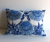 Abigayl: Swedish Hand Embroidered Wool & Linen Pillow Cover - Annabel Bleu