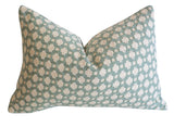 Mint Betwixt Pillow Pillow Cover: Betwixt Water/Ivory, Available in 10 Sizes - Annabel Bleu