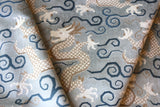 Schumacher Bixi Velvet Dragon Fabric by the Yard - Annabel Bleu