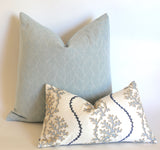 Quilted Pillow Cover: Soft Light Blue - Annabel Bleu