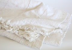 Backordered: Bleached Mudcloth Fabric 3.5 feet x 5 feet / White Mud Cloth African Bohemian upholstery fabric