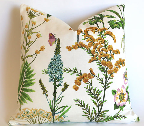 Fern & Floral Pillow Cover - Annabel Bleu. LES FOUGERES