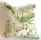 Schumacher Lotus Garden Pillow Cover / Parchment - Annabel Bleu