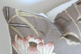 Schumacher Lotus Garden Pillow Cover / Mocha - Annabel Bleu