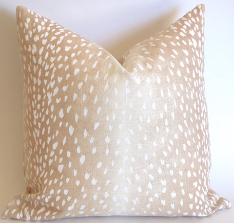 Ombré Fawn / Antelope print pillow cover, in lovely tones of blush pink