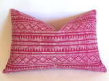 10 Sizes Available: Evil Eye Hmong Batik ZIPPER Pillow Cover 18x18 20x20 24x24 26x26 Fuchsia Pillow / Pink Hmong Pillow Case - Annabel Bleu