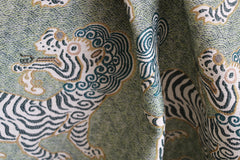 Basil Tibet Woven Jacquard Upholstery Fabric by the yard / Chinoiserie Home Decor Fabric / Clarence House Upholstery Fabric