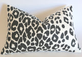 10 Sizes Available: Charcoal Iconic Leopard Decorative Pillow Cover, DOUBLE SIDED, Iconic Leopard Schumacher Accent Pillow Cover - Annabel Bleu