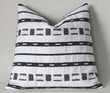 Mudcloth Pillow Cover / Ivory & Black / Mudcloth Decorative Throw Pillow - Annabel Bleu