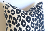 Indoor or Outdoor Iconic Leopard Sky Pillow Cover / Available in 5 colors and 10 sizes / Schumacher Sky Leopard Cushion Cover / Lime Green Pillow Cover / Navy Leopard cushion - Annabel Bleu