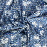 Blue Velvet William Morris Pimpernel Upholstery Fabric by the yard / Blue Velvet Home Fabric / High End Upholstery Velvet - Annabel Bleu