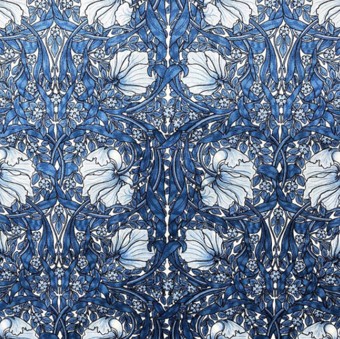 Blue Velvet William Morris Pimpernel Upholstery Fabric by the yard / Blue Velvet Home Fabric / High End Upholstery Velvet - Annabel Bleu