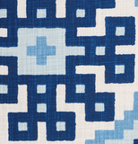 Palmetto: Ocean Blue Linen Schumacher fabric by the yard - Annabel Bleu