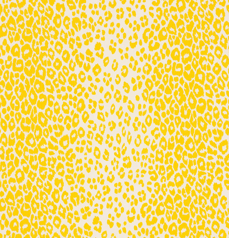Schumacher Fabric by the yard: Iconic Leopard, Yellow - Annabel Bleu