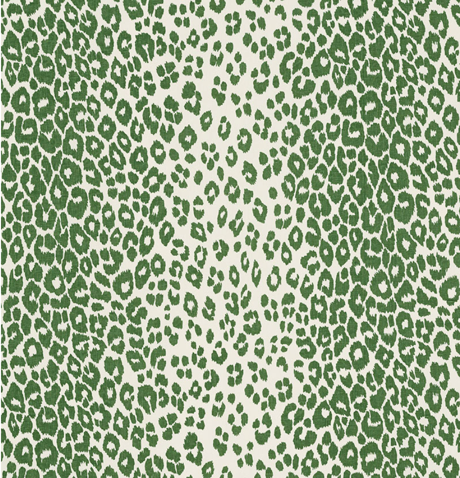 『 Green Leopard fam 』by Zuberi 60*60cm Schumacher Fabric by the yard: Iconic Leopard, Green– Annabel Bleu