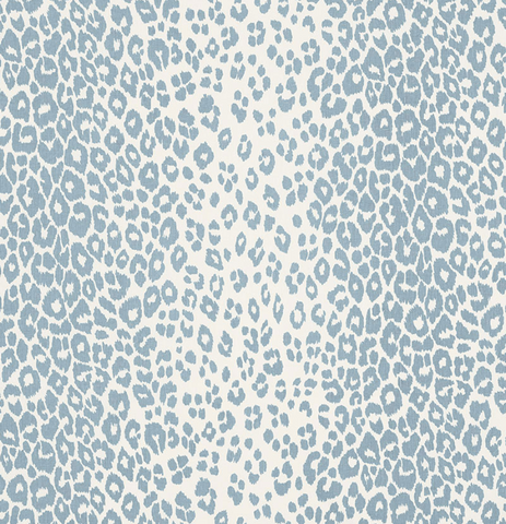 Schumacher Fabric by the yard: Iconic Leopard, Skye - Annabel Bleu
