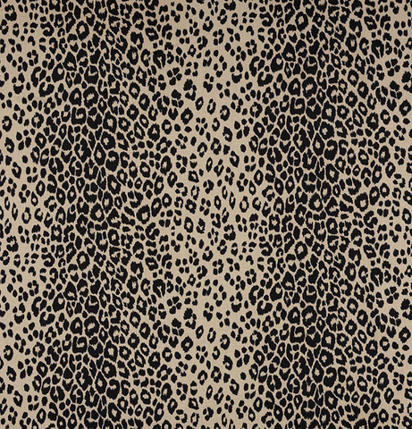 Schumacher Fabric by the yard: Iconic Leopard, Ebony/Natural - Annabel Bleu