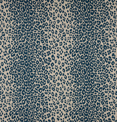 Schumacher Fabric by the yard: Iconic Leopard, Ink/Natural - Annabel Bleu