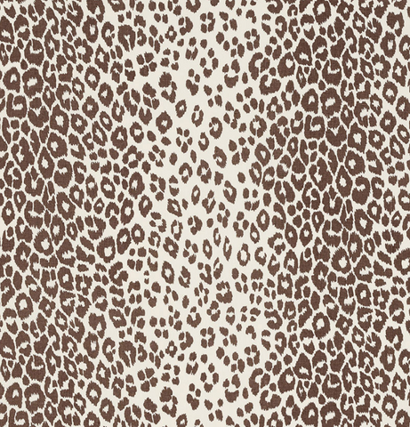 Schumacher Fabric by the yard: Iconic Leopard, Brown - Annabel Bleu