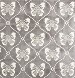 Papillon, Pewter: Schumacher Butterfly Fabric by the yard - Annabel Bleu
