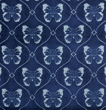 Papillon, Sapphire: Schumacher Butterfly Fabric by the yard - Annabel Bleu