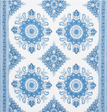 Montecito Medallion, Indigo: Schumacher Fabric by the yard - Annabel Bleu