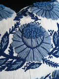 Abigayl: Swedish Hand Embroidered Wool & Linen Pillow Cover - Annabel Bleu