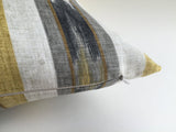 Southwestern Striped Ikat Decorative Boho pillow cover / Grey and Yellow Aztec pillow cover 26x26 20x20 / Ikat Tribal Pillow Cover - Annabel Bleu