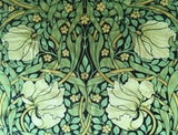 Velvet William Morris Pimpernel Upholstery Fabric by the yard / Green Velvet Leopard Home Fabric / High End Upholstery Velvet - Annabel Bleu