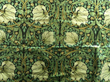 Velvet William Morris Pimpernel Upholstery Fabric by the yard / Green Velvet Leopard Home Fabric / High End Upholstery Velvet - Annabel Bleu
