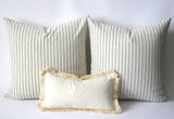 Striped Pillow Covers / European Farmhouse Pillows / Soft Textured Vintage Washed Cotton / Cotton Pillow Case / Striped Cushion - Annabel Bleu