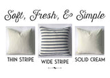 Navy Lumbar Pillow 12x18 / Farmhouse 12x21 / Blue Lumbar Zippered Pillow Cover / Indigo Cream Rectangular Pillow / 12x18 Stripe Pillow cover - Annabel Bleu