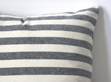 Navy Stripe pillow cover / Navy Cream 18x18 pillows & 9 other sizes / Blue pillow cover / Farmhouse Striped Pillow / French pillow Cover - Annabel Bleu