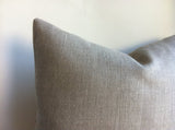 Warm Grey Pillow Cover in Belgian Linen Zipper pillow cover Natural Undyed Flax Linen Pillow Cover - Annabel Bleu