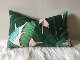 PINK background Beverly Hills Banana Leaf Zippered Pillow Cover / Indoor Outdoor Pink pillow Cover - Annabel Bleu