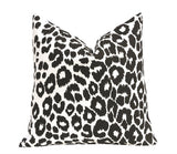 10 Sizes Available: Charcoal Iconic Leopard Decorative Pillow Cover, DOUBLE SIDED, Iconic Leopard Schumacher Accent Pillow Cover - Annabel Bleu