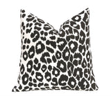 Kate: Indoor/Outdoor Schumacher Iconic Leopard Pillow Cover / Green and White Outdoor Pillow / Porch Accent Pillow / Weather Resistant Cover - Annabel Bleu
