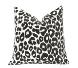 Kate: Indoor/Outdoor Schumacher Iconic Leopard Pillow Cover / Black and White Outdoor Pillow / Porch Accent Pillow / Weather Resistant Cover - Annabel Bleu
