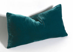Silk Velvet Pillow Cover / Silk Velvet Petrol Blue Pillow Cover / Turquoise Velvet 18x18 20x20 22x22 24x24 26x26 Pillow Cover / 2-4 week Custom made